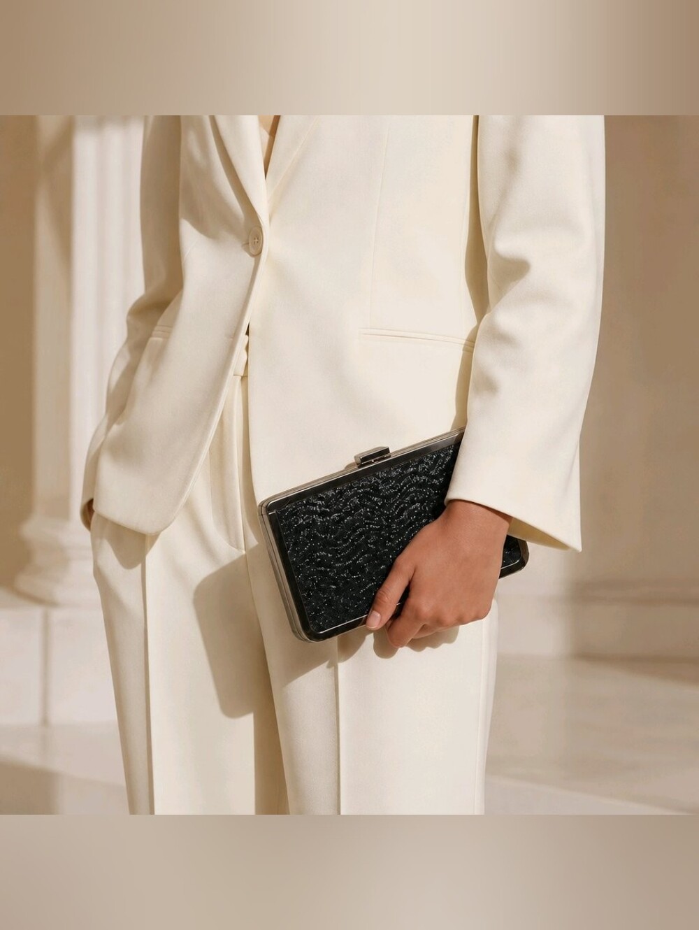 Black Evening Frame Clutch